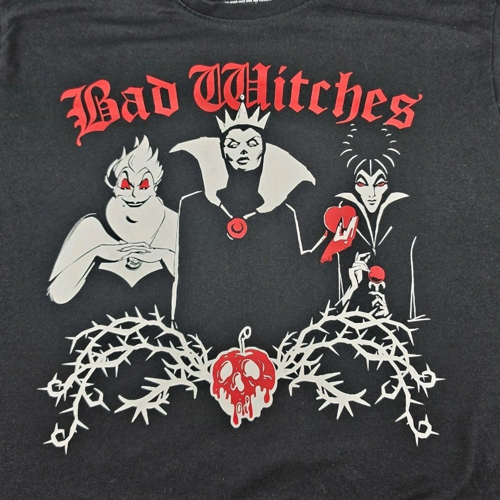 Disney Villains Ursula Maleficent Evil Queen Graphic Tee Black XL Witches